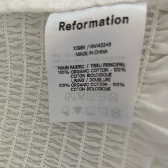 NWT Reformation White Roland Top - Picture 6 of 6